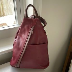 Leather backpack or shoulder cross bag NWT